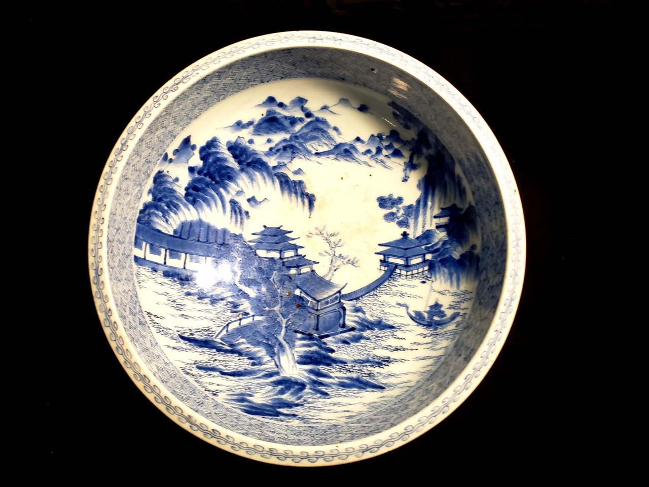 伊万里焼 山水図 大鉢 S-0022